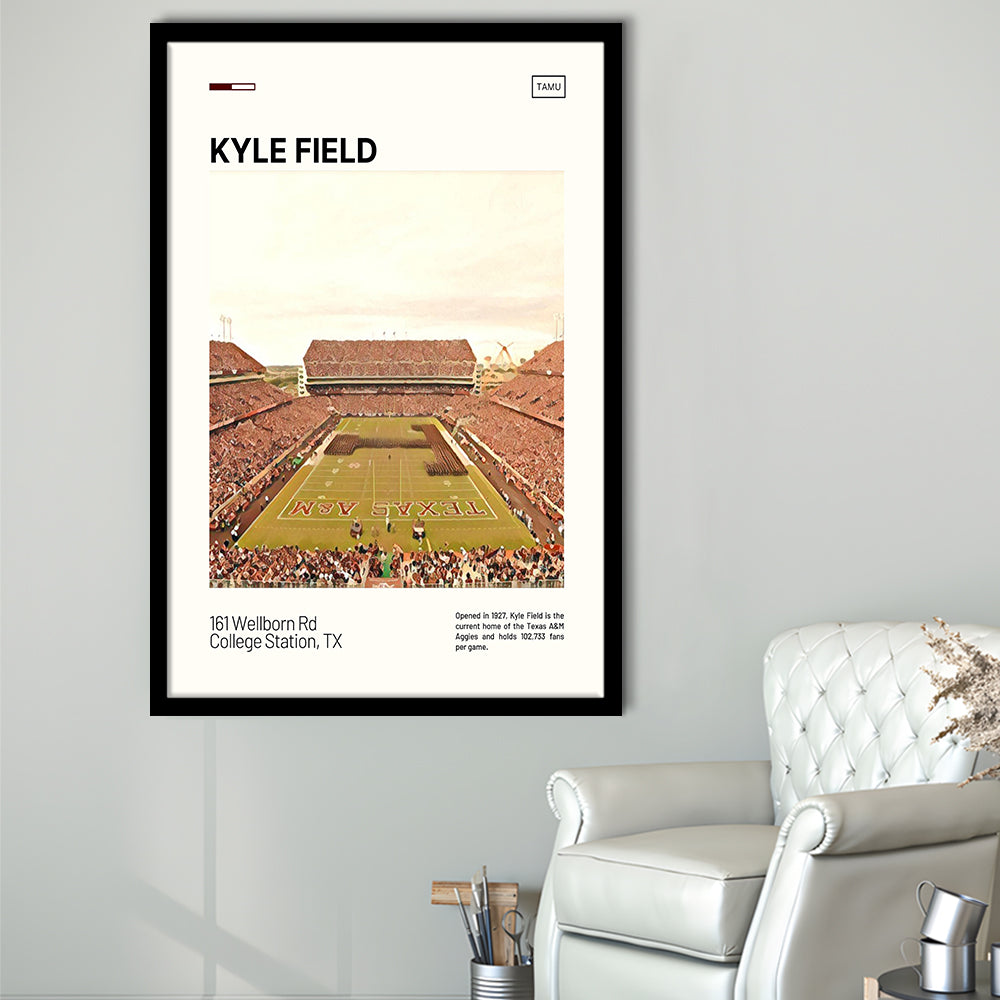 Kyle Field Print, Texas A&M Aggies Stadium Art, Gifts for him, Sport Art, Framed Art Print Wall Decor