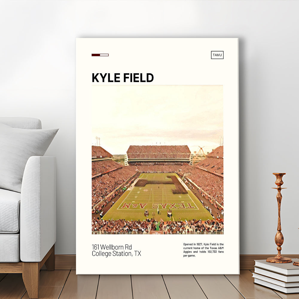 Kyle Field Print, Texas A&M Aggies Stadium Canvas Art, Fan Gifts, Sport Art, Canvas Print Wall Art