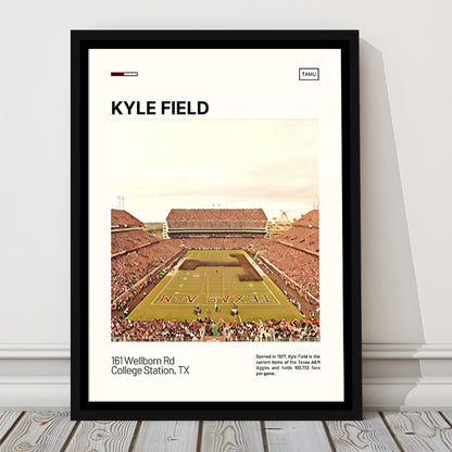 Kyle Field Print, Texas A&M Aggies Stadium Canvas Art, Man Cave Gift, Floating Framed Canvas Print Wall Art