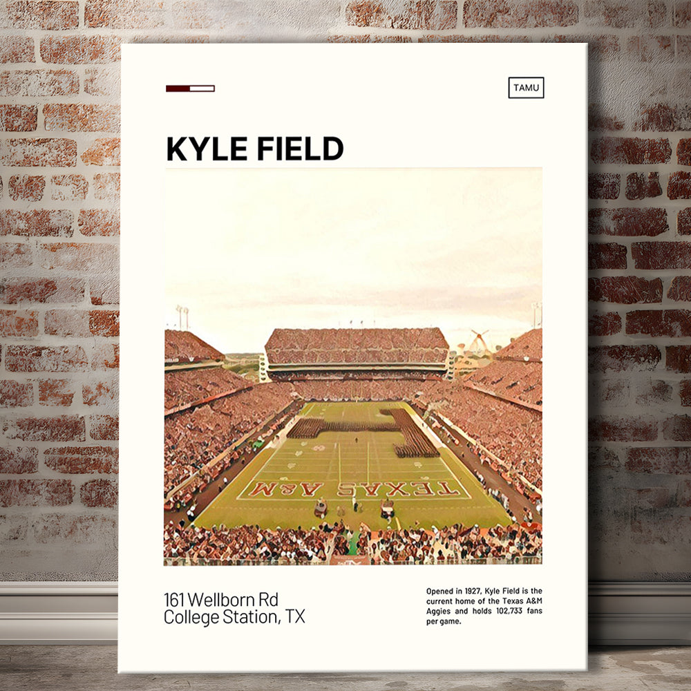 Kyle Field Print, Texas A&M Aggies Stadium Canvas Art, Fan Gifts, Sport Art, Canvas Print Wall Art