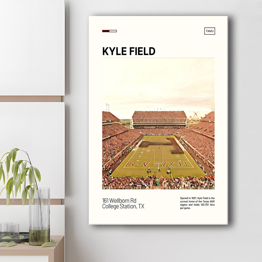 Kyle Field Print, Texas A&M Aggies Stadium Canvas Art, Fan Gifts, Sport Art, Canvas Print Wall Art