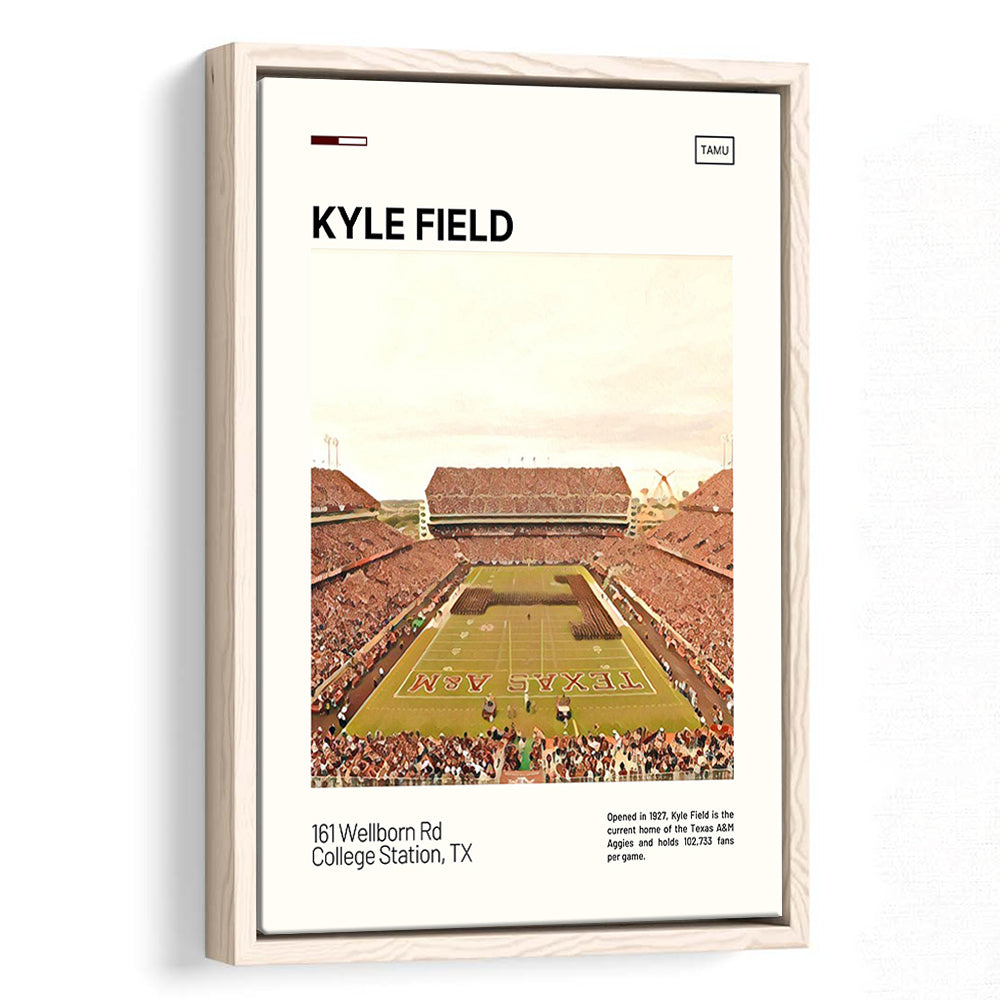 Kyle Field Print, Texas A&M Aggies Stadium Canvas Art, Man Cave Gift, Floating Framed Canvas Print Wall Art