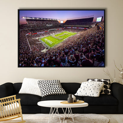 Kyle Field Scaled, Stadium Canvas, Sport Art, Framed Canvas Print Wall Art, Floating Frame