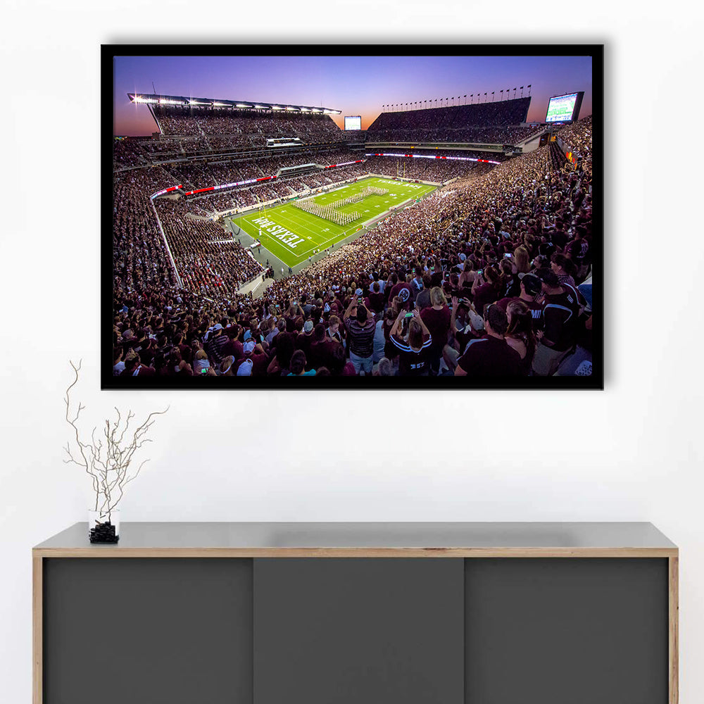 Kyle Field Scaled, Stadium Canvas, Sport Art, Gift for him, Framed Art Print Wall Decor, Picture Framed