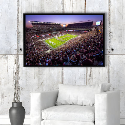 Kyle Field Scaled, Stadium Canvas, Sport Art, Framed Canvas Print Wall Art, Floating Frame
