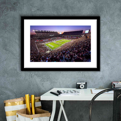 Kyle Field Scaled, Stadium Canvas, Sport Art, Gift for him, White Border Framed Art Print Wall Decor