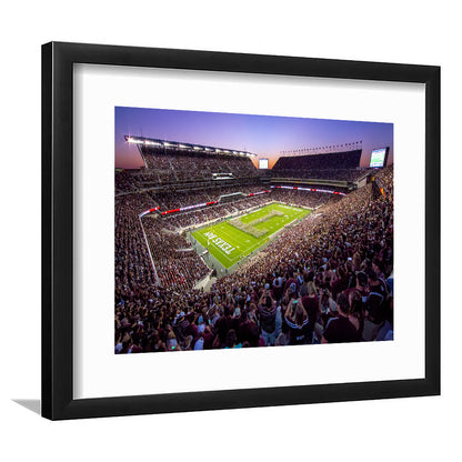 Kyle Field Scaled, Stadium Canvas, Sport Art, Gift for him, White Border Framed Art Print Wall Decor