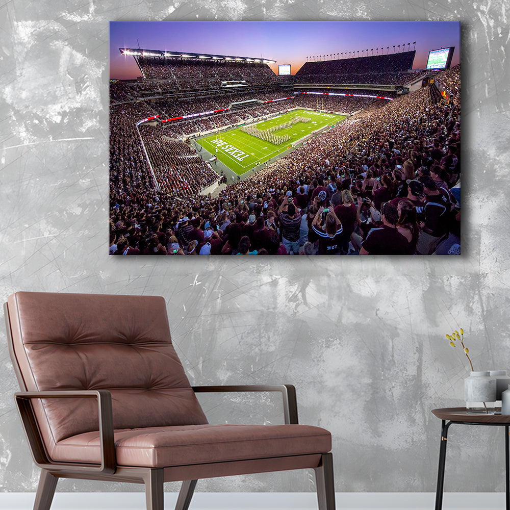 Kyle Field Scaled, Stadium Canvas, Sport Art, Gift for him, Man Cave Decor, Art Print, Canvas Print Wall Art