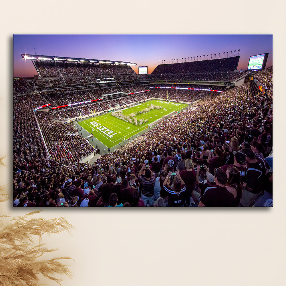 Kyle Field Scaled, Stadium Canvas, Sport Art, Gift for him, Man Cave Decor, Art Print, Canvas Print Wall Art