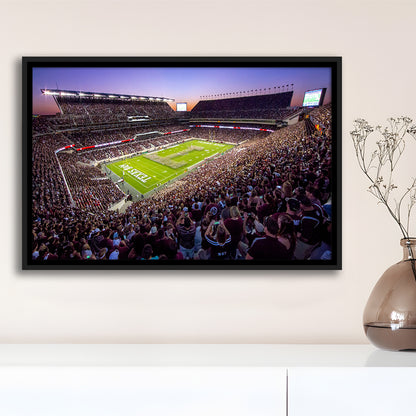 Kyle Field Scaled, Stadium Canvas, Sport Art, Framed Canvas Print Wall Art, Floating Frame
