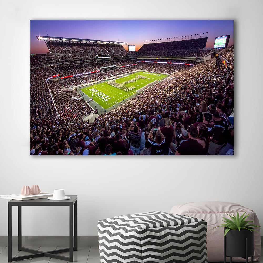 Kyle Field Scaled, Stadium Canvas, Sport Art, Gift for him, Man Cave Decor, Art Print, Canvas Print Wall Art
