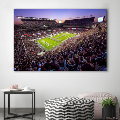 Kyle Field Scaled, Stadium Canvas, Sport Art, Gift for him, Man Cave Decor, Art Print, Canvas Print Wall Art