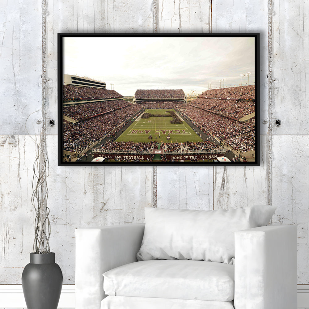 Kyle Field, Stadium Canvas, Sport Art, Framed Canvas Print Wall Art, Floating Frame