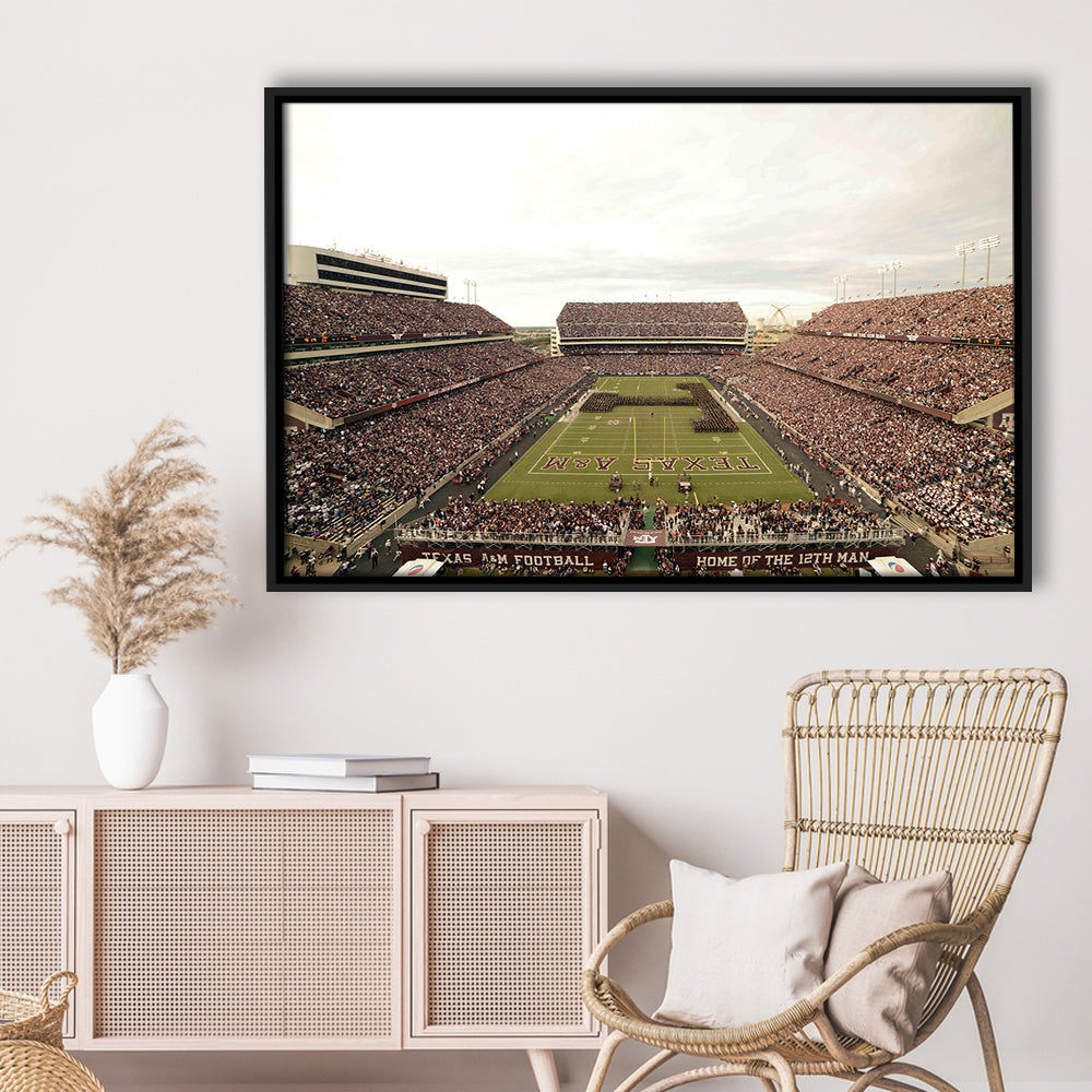 Kyle Field, Stadium Canvas, Sport Art, Framed Canvas Print Wall Art, Floating Frame