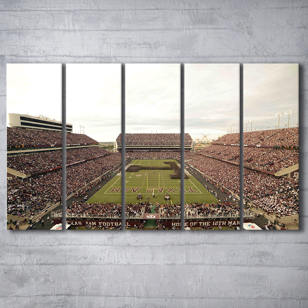 Kyle Field, Stadium Canvas, Sport Art, 5 Panel B, Extra Large Canvas, Canvas Print Wall Art