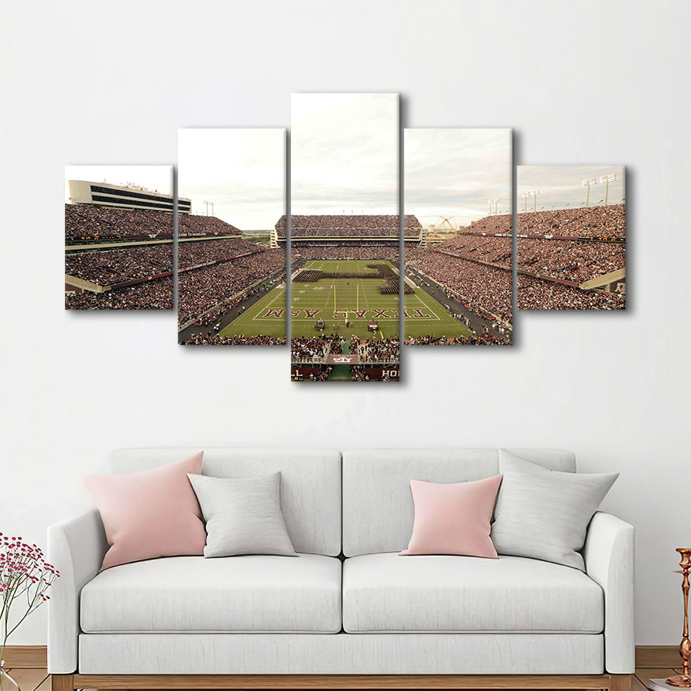 Kyle Field, Stadium Canvas, Sport Art, Gift for him, 5 Panel, Large Canvas, Canvas Print Wall Art