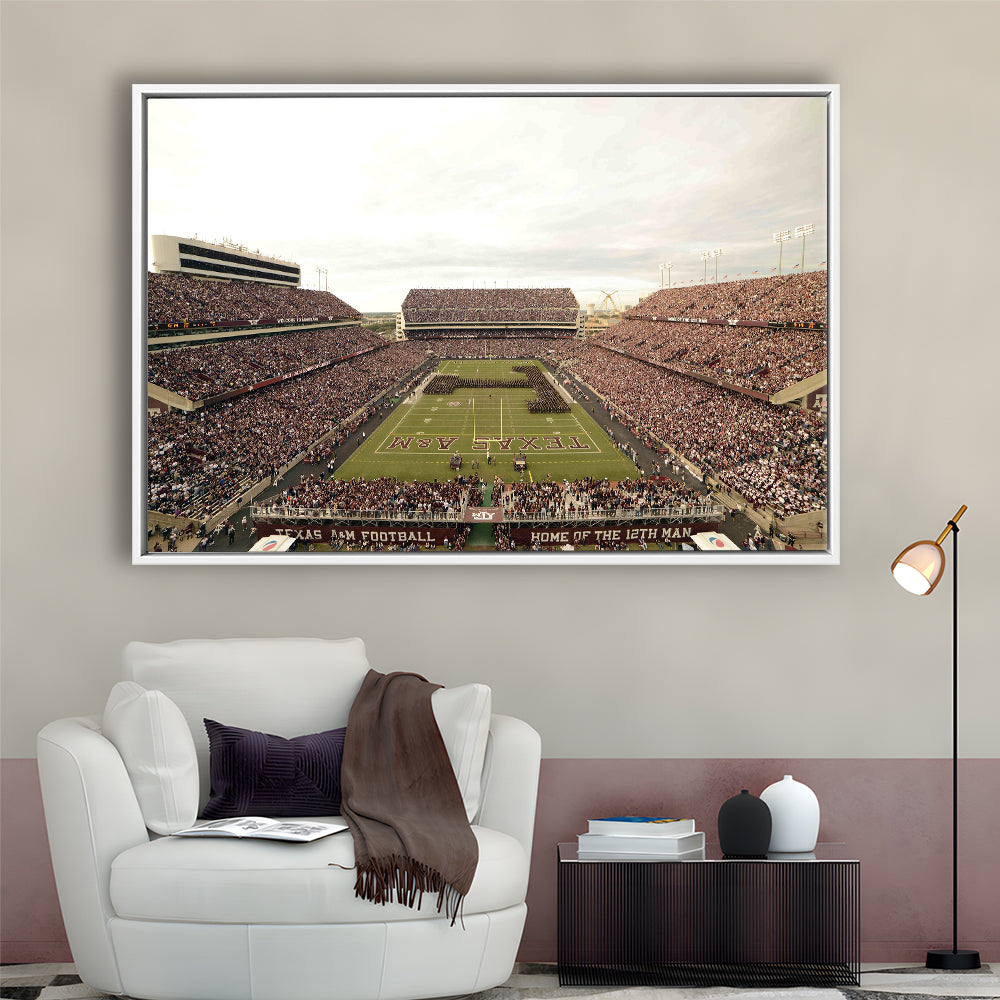 Kyle Field, Stadium Canvas, Sport Art, Framed Canvas Print Wall Art, Floating Frame