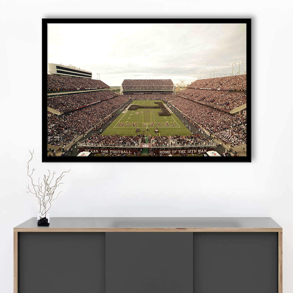 Kyle Field, Stadium Canvas, Sport Art, Gift for him, Framed Art Print Wall Decor, Picture Framed