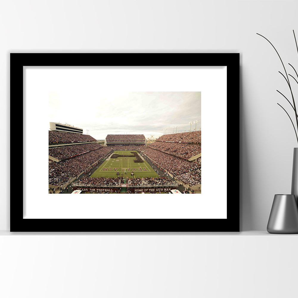 Kyle Field, Stadium Canvas, Sport Art, Gift for him, White Border Framed Art Print Wall Decor