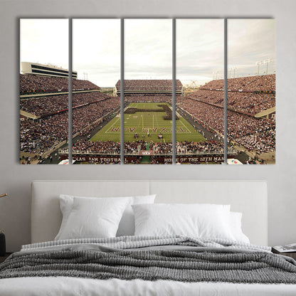 Kyle Field, Stadium Canvas, Sport Art, 5 Panel B, Extra Large Canvas, Canvas Print Wall Art