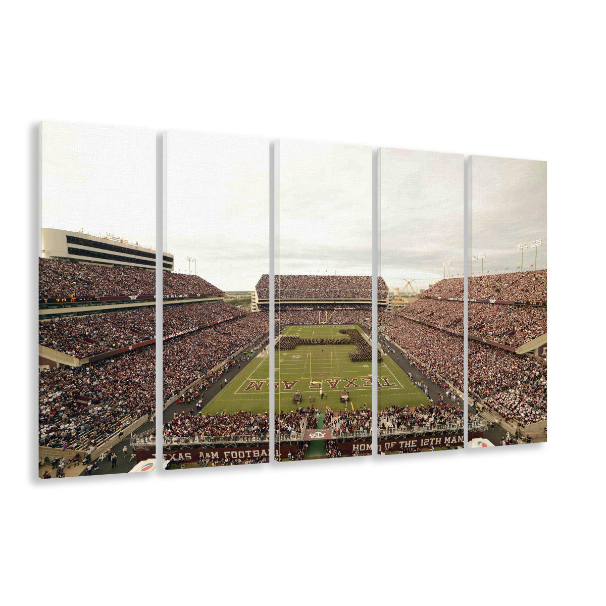 Kyle Field, Stadium Canvas, Sport Art, 5 Panel B, Extra Large Canvas, Canvas Print Wall Art