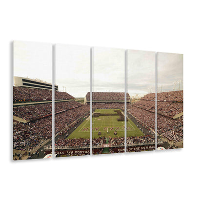 Kyle Field, Stadium Canvas, Sport Art, 5 Panel B, Extra Large Canvas, Canvas Print Wall Art