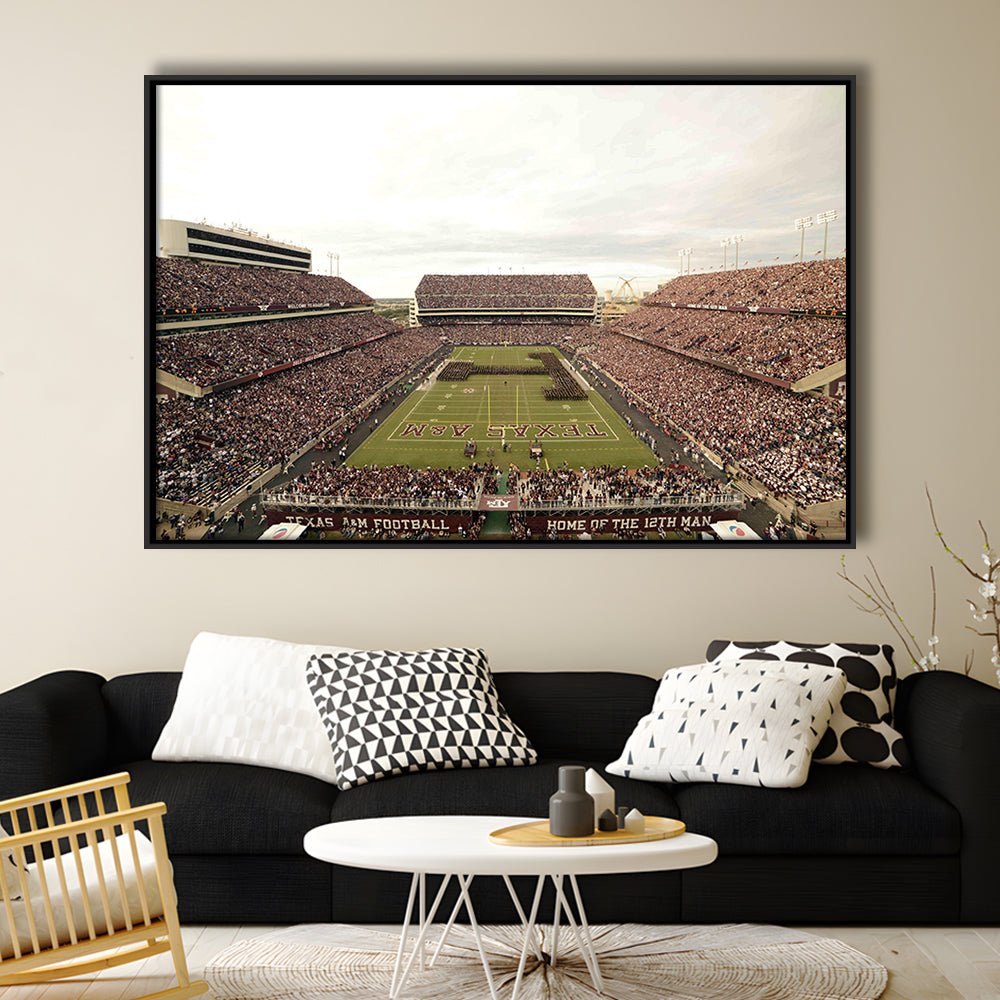 Kyle Field, Stadium Canvas, Sport Art, Framed Canvas Print Wall Art, Floating Frame