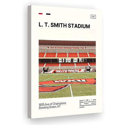 L. T. Smith Stadium Print, Western Kentucky Hilltoppers Stadium Canvas Art, Fan Gifts, Sport Art, Canvas Print Wall Art