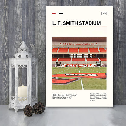 L. T. Smith Stadium Print, Western Kentucky Hilltoppers Stadium Canvas Art, Fan Gifts, Sport Art, Canvas Print Wall Art