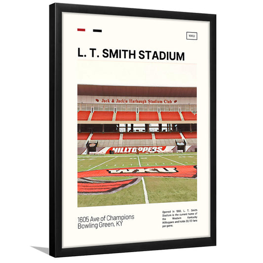 L. T. Smith Stadium Print, Western Kentucky Hilltoppers Stadium Art, Gifts for him, Sport Art, Framed Art Print Wall Decor
