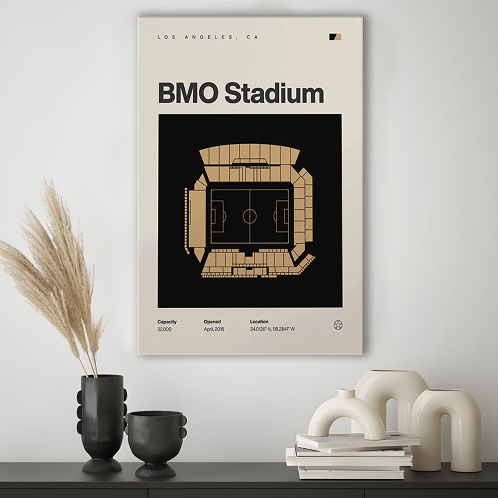 LAFC Stadium Print, Los Angeles BMO Stadium Soccer Print, Fan Gifts, Sport Art, Canvas Print Wall Art