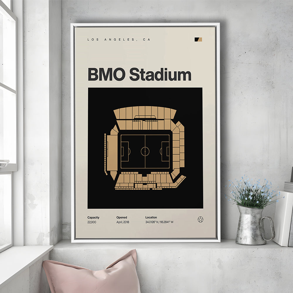 LAFC Stadium Print, Los Angeles BMO Stadium Soccer Print, Man Cave Gift, Floating Framed Canvas Print Wall Art