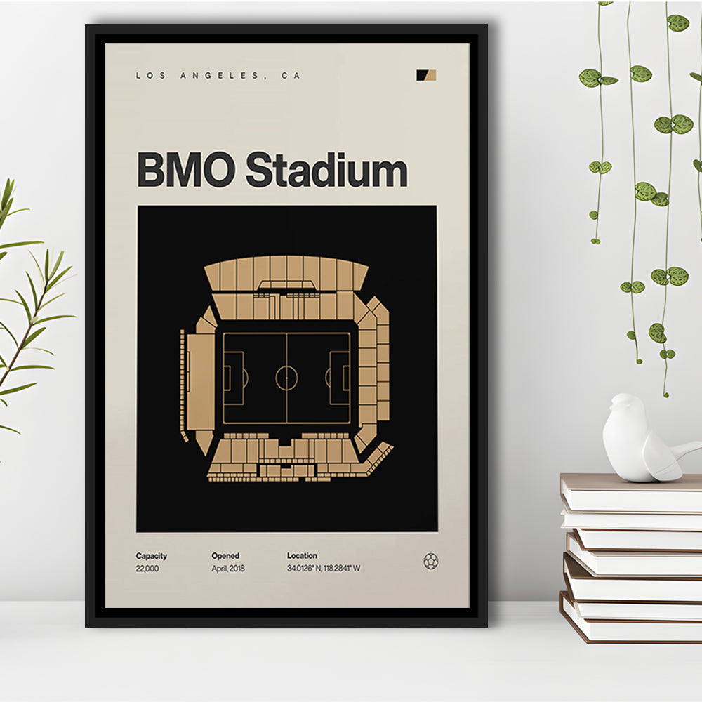 LAFC Stadium Print, Los Angeles BMO Stadium Soccer Print, Man Cave Gift, Floating Framed Canvas Print Wall Art