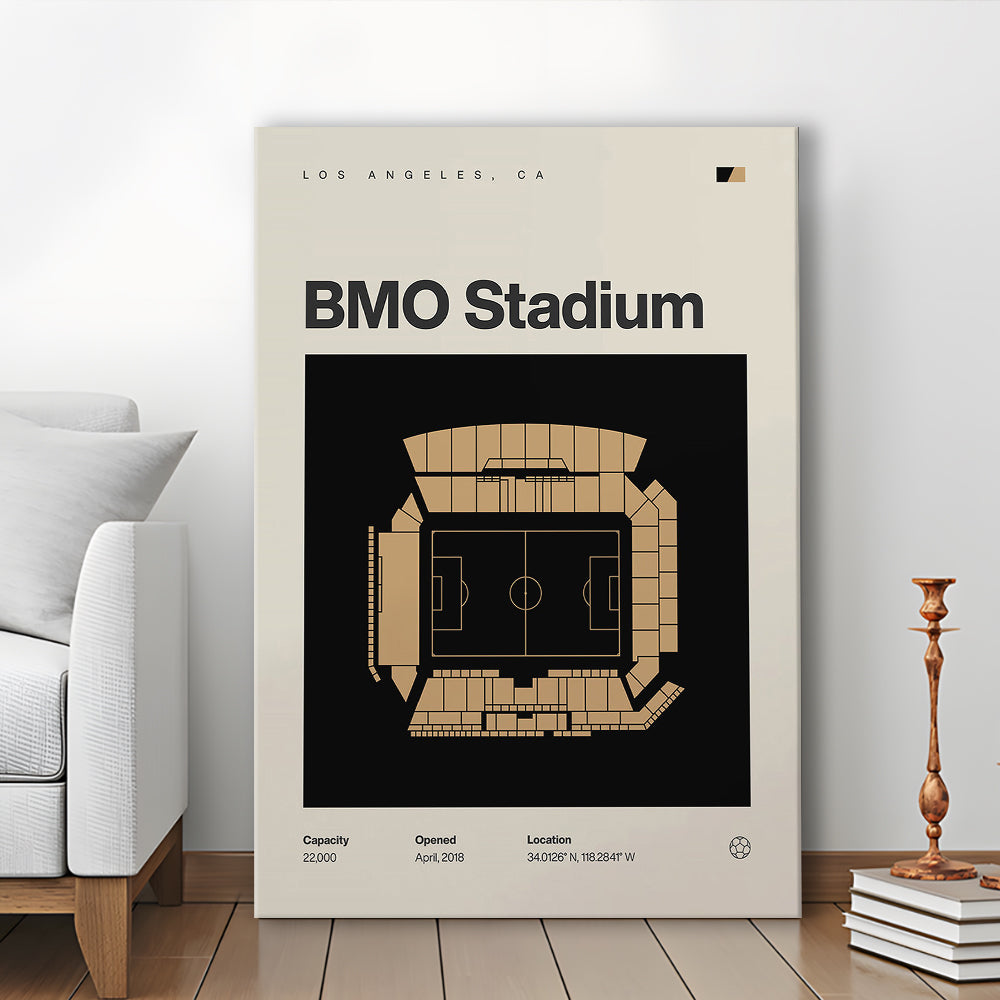 LAFC Stadium Print, Los Angeles BMO Stadium Soccer Print, Fan Gifts, Sport Art, Canvas Print Wall Art