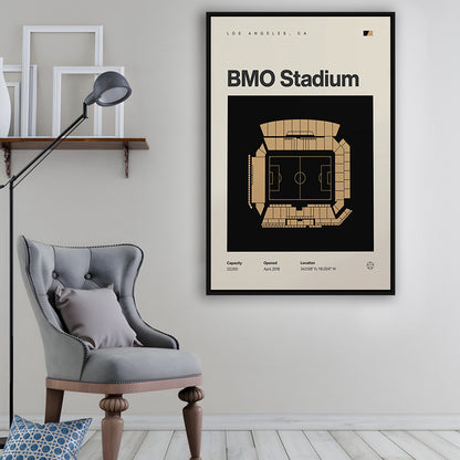 LAFC Stadium Print, Los Angeles BMO Stadium Soccer Print, Man Cave Gift, Floating Framed Canvas Print Wall Art