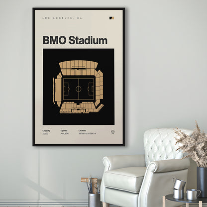 LAFC Stadium Print, Los Angeles BMO Stadium Soccer Print, Man Cave Gift, Floating Framed Canvas Print Wall Art