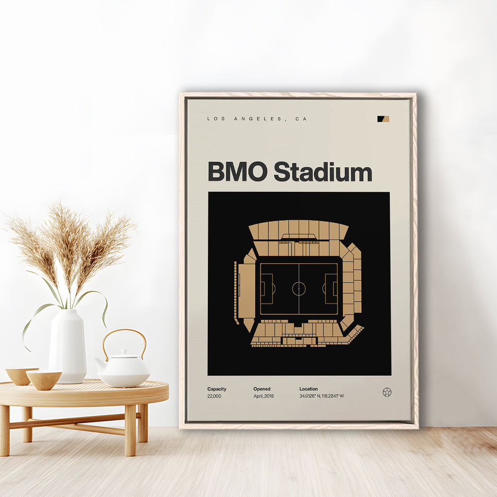 LAFC Stadium Print, Los Angeles BMO Stadium Soccer Print, Man Cave Gift, Floating Framed Canvas Print Wall Art
