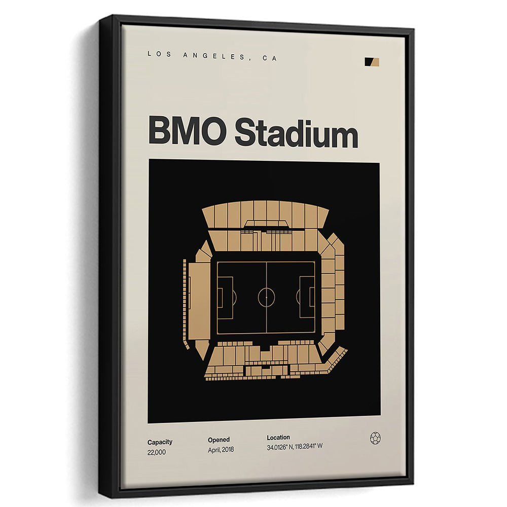 LAFC Stadium Print, Los Angeles BMO Stadium Soccer Print, Man Cave Gift, Floating Framed Canvas Print Wall Art