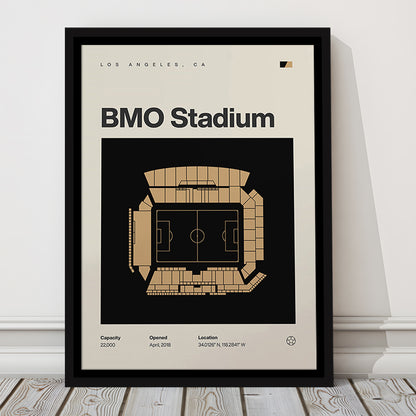 LAFC Stadium Print, Los Angeles BMO Stadium Soccer Print, Man Cave Gift, Floating Framed Canvas Print Wall Art