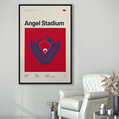 LA Angels Stadium Print, Los Angeles Angel Stadium Print, Man Cave Gift, Floating Framed Canvas Print Wall Art
