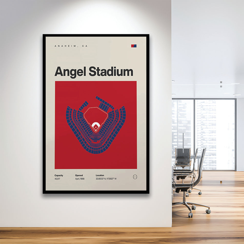 LA Angels Stadium Print, Los Angeles Angel Stadium Print, Gifts for him, Sport Art, Framed Art Print Wall Decor