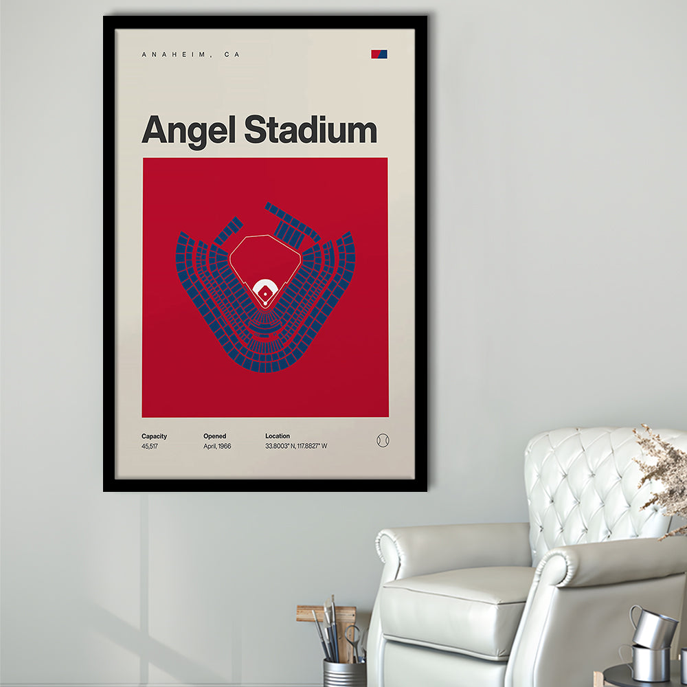 LA Angels Stadium Print, Los Angeles Angel Stadium Print, Gifts for him, Sport Art, Framed Art Print Wall Decor
