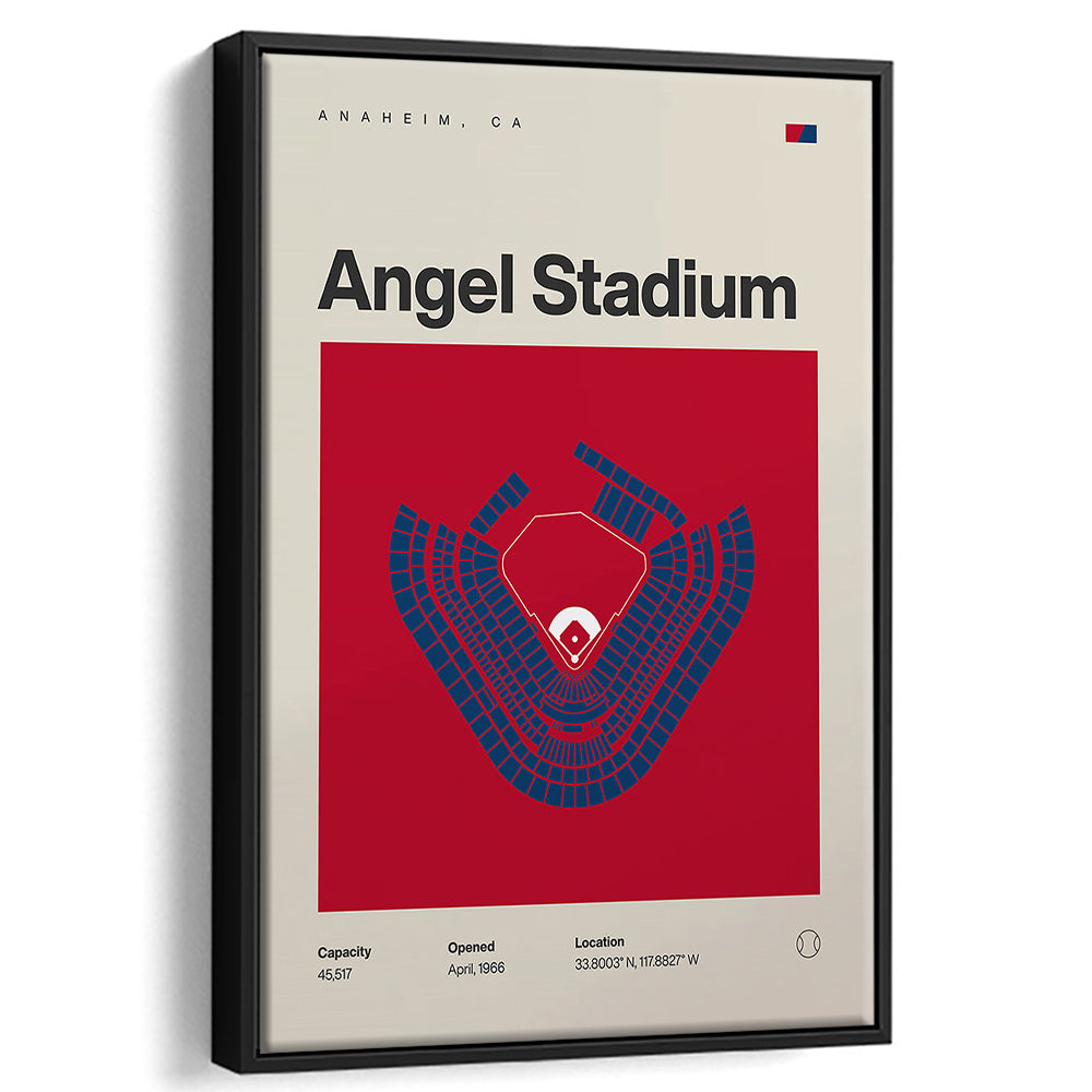 LA Angels Stadium Print, Los Angeles Angel Stadium Print, Man Cave Gift, Floating Framed Canvas Print Wall Art