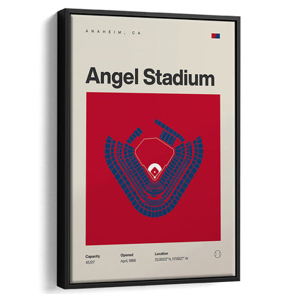 LA Angels Stadium Print, Los Angeles Angel Stadium Print, Man Cave Gift, Floating Framed Canvas Print Wall Art