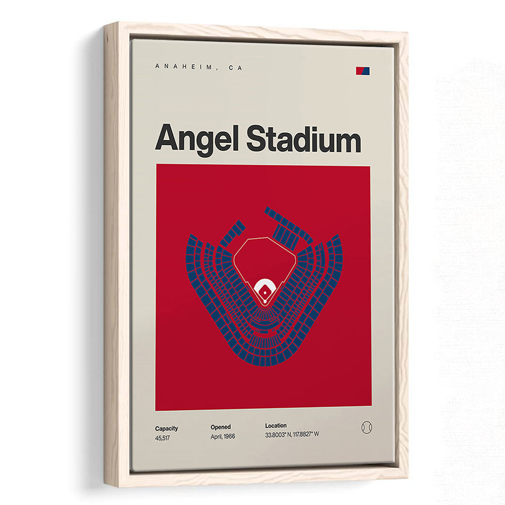 LA Angels Stadium Print, Los Angeles Angel Stadium Print, Man Cave Gift, Floating Framed Canvas Print Wall Art
