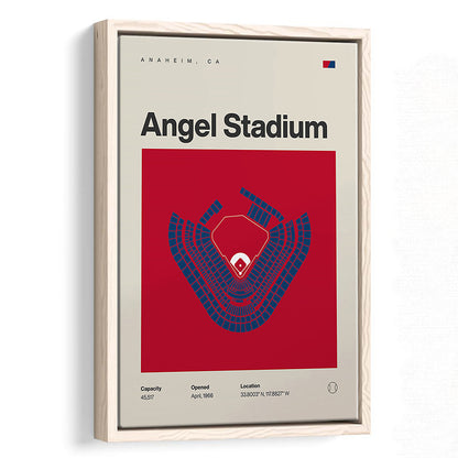LA Angels Stadium Print, Los Angeles Angel Stadium Print, Man Cave Gift, Floating Framed Canvas Print Wall Art