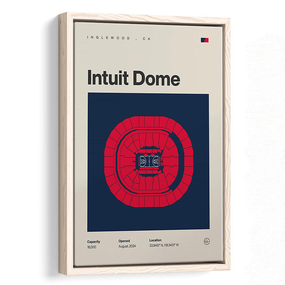 LA Clippers Stadium Print, Los Angeles Intuit Dome Print, Man Cave Gift, Floating Framed Canvas Print Wall Art