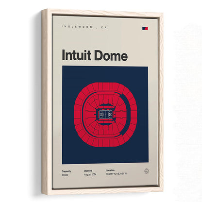 LA Clippers Stadium Print, Los Angeles Intuit Dome Print, Man Cave Gift, Floating Framed Canvas Print Wall Art