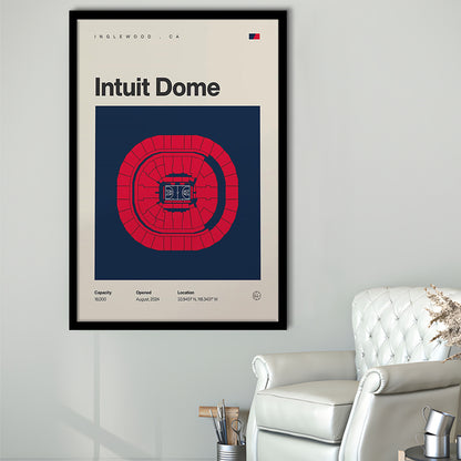 LA Clippers Stadium Print, Los Angeles Intuit Dome Print, Gifts for him, Sport Art, Framed Art Print Wall Decor