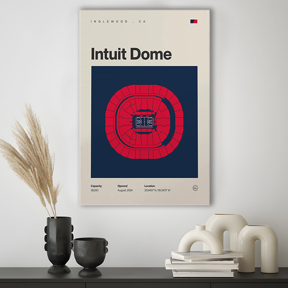LA Clippers Stadium Print, Los Angeles Intuit Dome Print, Fan Gifts, Sport Art, Canvas Print Wall Art